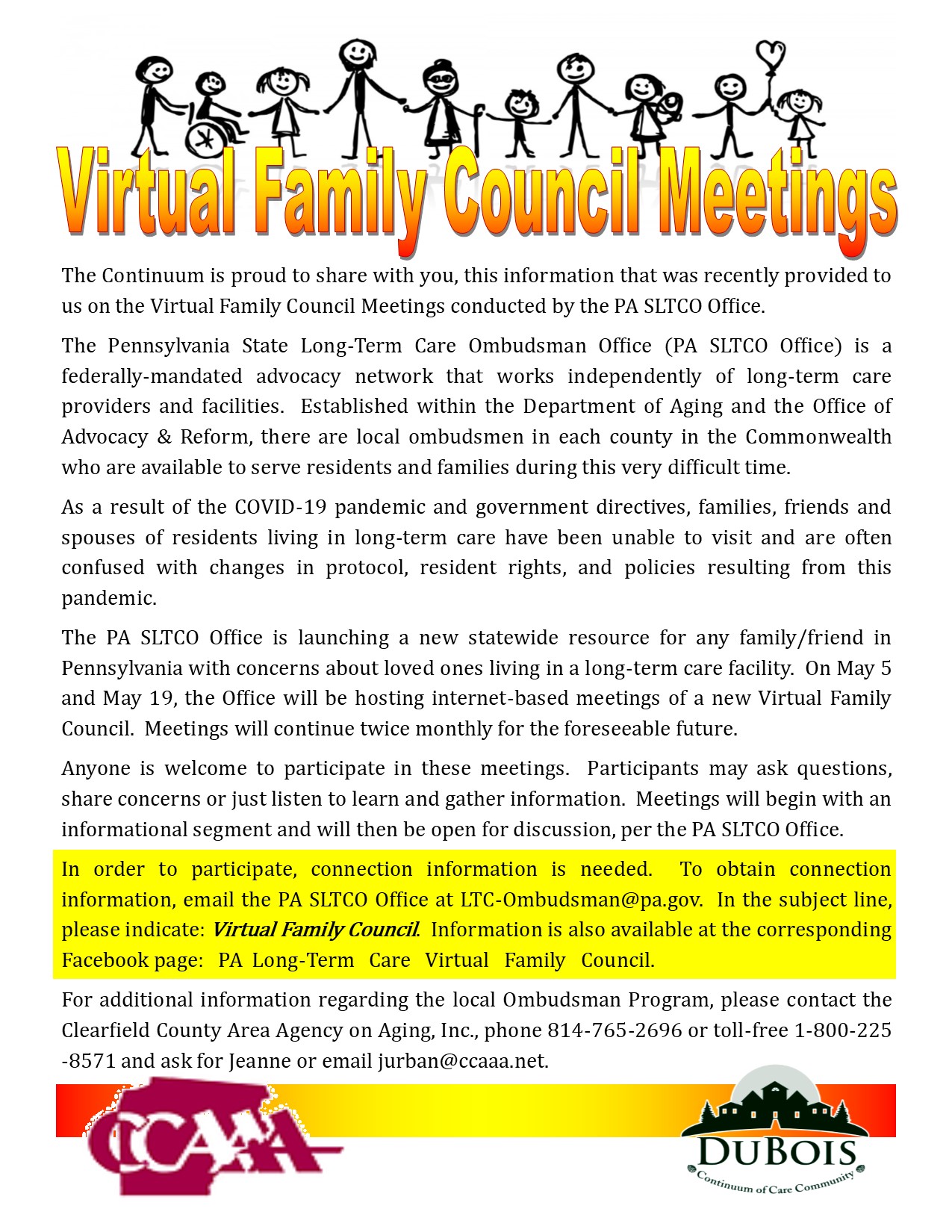 2020 CCAAA Virtual Family Council Meetings a